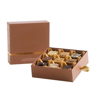 ナイングリッドチョコレート硬質段ボール箱食品グレードマルチグリッド引き出し収納ボックス