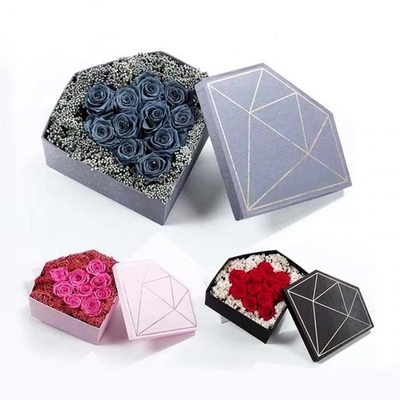 FSCの習慣によって印刷されるダイヤモンドの花箱の金の熱い押すダイヤモンド ローズ ボックス