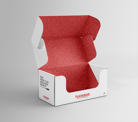 オフセット印刷無料フロント タック メーラー ボックス配送ボックス モックアップ