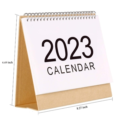 2023 印刷の月間カレンダー 1400gsm 1800gsm ボール紙卓上カレンダー